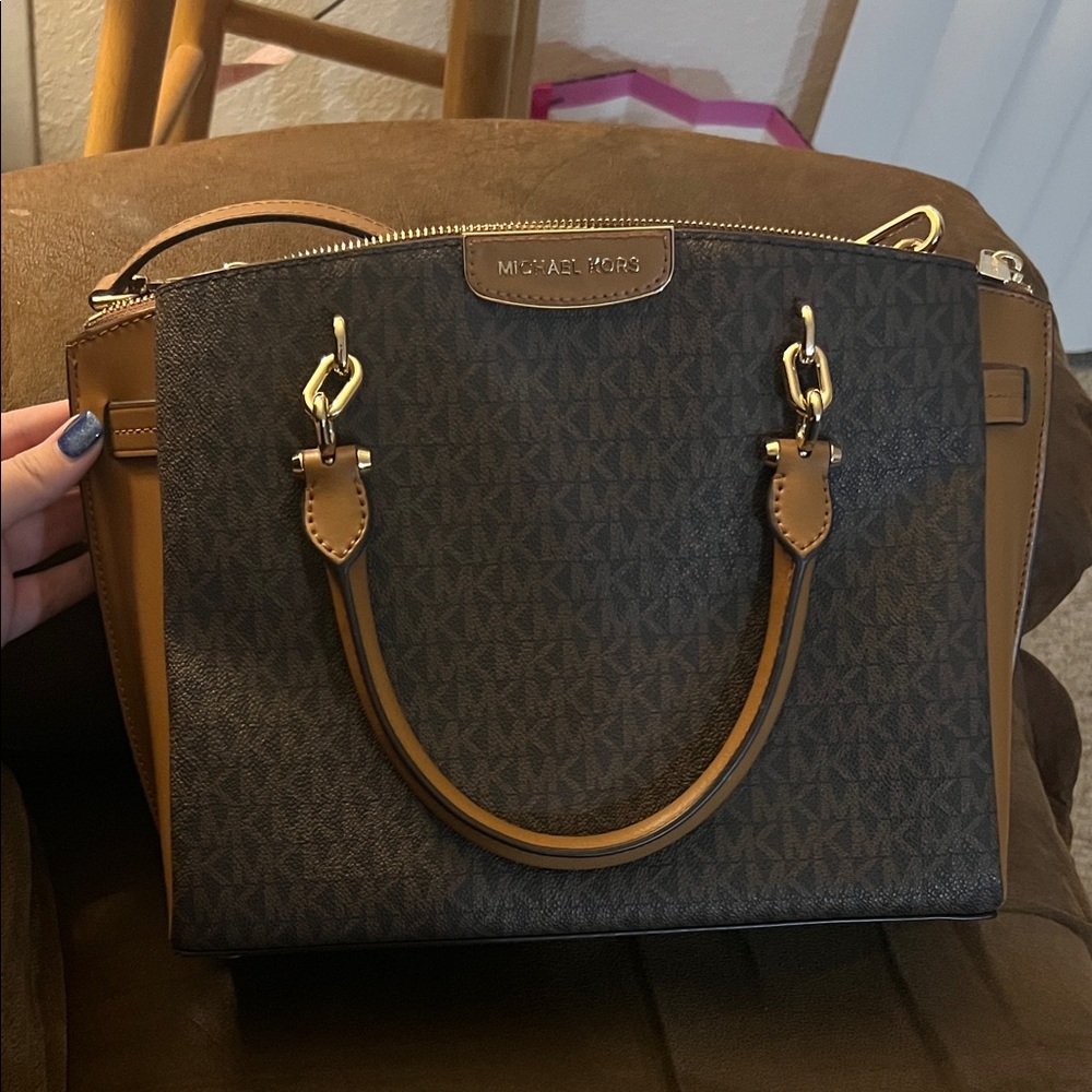 Michael Kors Black and Brown Satchel